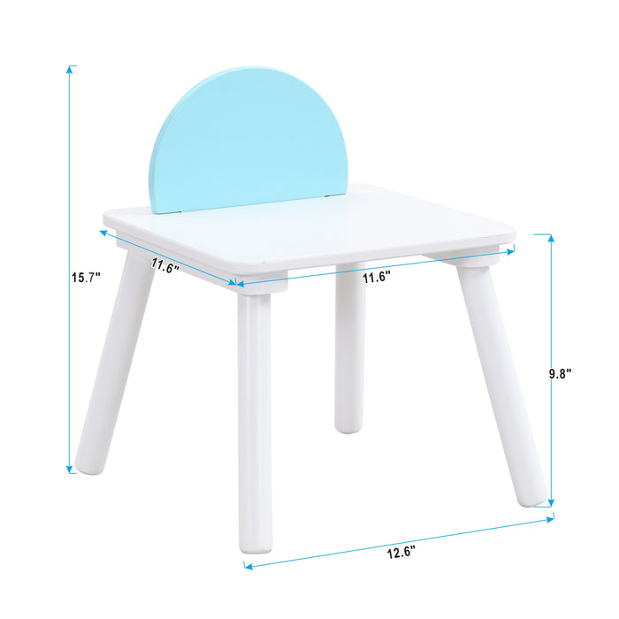 Children's Panel Table With 4 Chairs - White