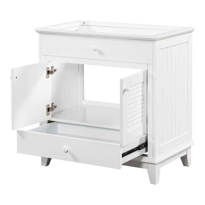 Bathroom Vanity Base Without Sink, Bathroom Cabinet With Two Doors And One Drawer - White