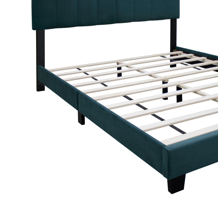 Queen Size Adjustable Upholstered Bed Frame Dark Velvet Collection Comfort And Simplicity