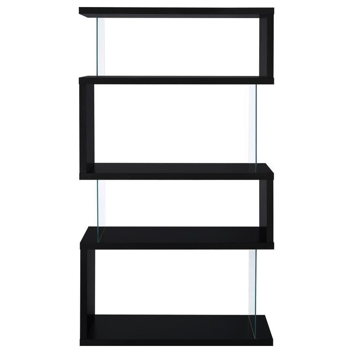 Emelle - 4-Shelf Glass Panel Bookshelf