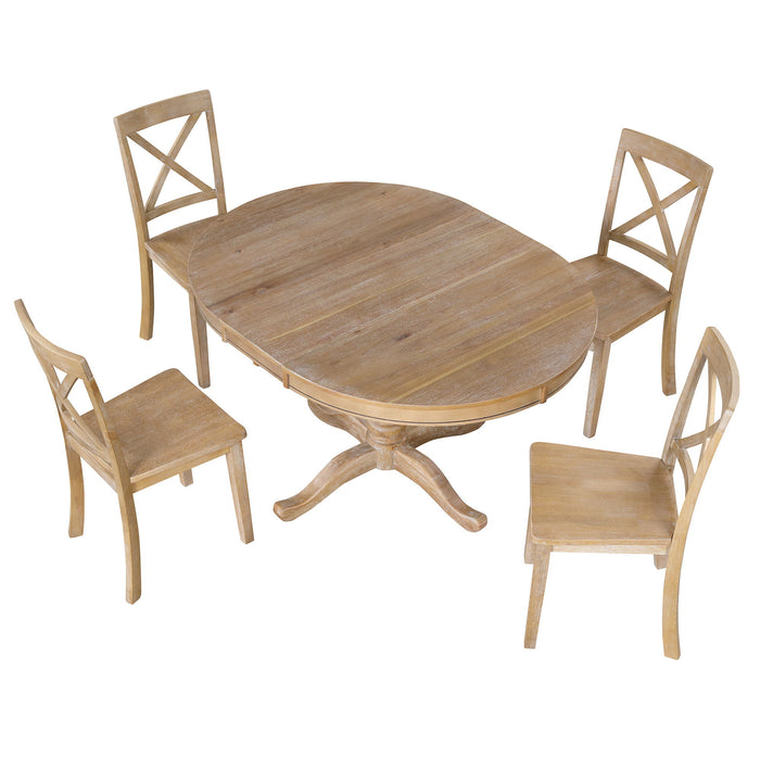 Modern Dining Table Set For 4, Round Table And 4 Kitchen Room Chairs, 5 Piece Kitchen Table Set For Dining Room, Dinette, Breakfast Nook