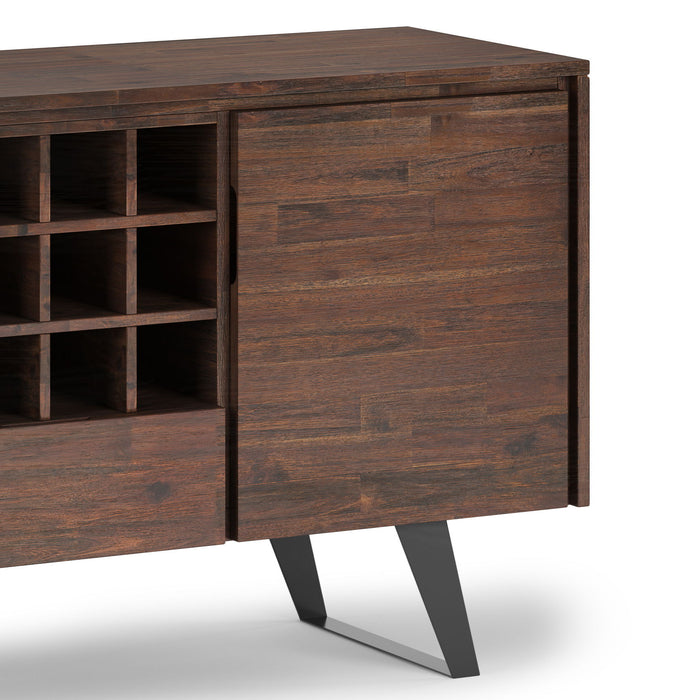 Lowry - Sideboard Buffet with Wine Rack - Distressed Charcoal Brown