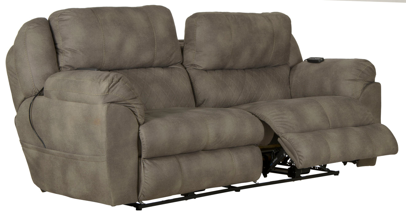 Flynn - Power Lay Flat Reclining Sofa Power Adjustable Headrest & Lumbar and Dual Heat & Massage - Fig