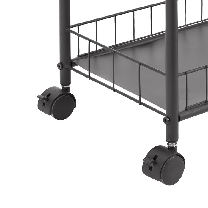 6 Tier Rolling Cart Gap Kitchen Slim Slide Out Storage Tower Rack With Wheels, 6 Baskets, Kitchen, Bathroom Laundry Narrow Piaces Utility Cart - Black