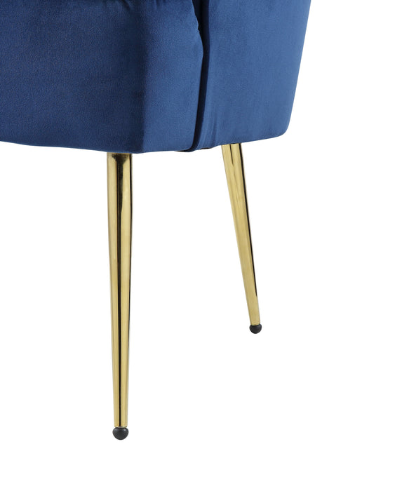 Naomi - Blue Velvet Wingback Accent Chair With Metal Legs