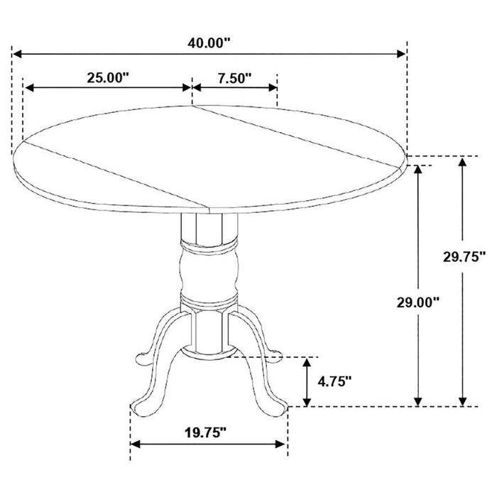 Allison - Drop Leaf Round Dining Table - Natural Brown And White