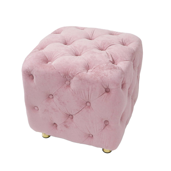 Modern Velvet Upholstered Ottoman, Exquisite Small End Table, Soft Foot Stool, Dressing Makeup Chair, Comfortable Seat For Living Room, Bedroom, Entrance