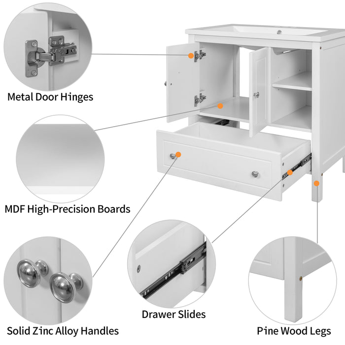 Bathroom Vanity Base Only, Solid Wood Frame, Bathroom Storage Cabinet With Doors And Drawers