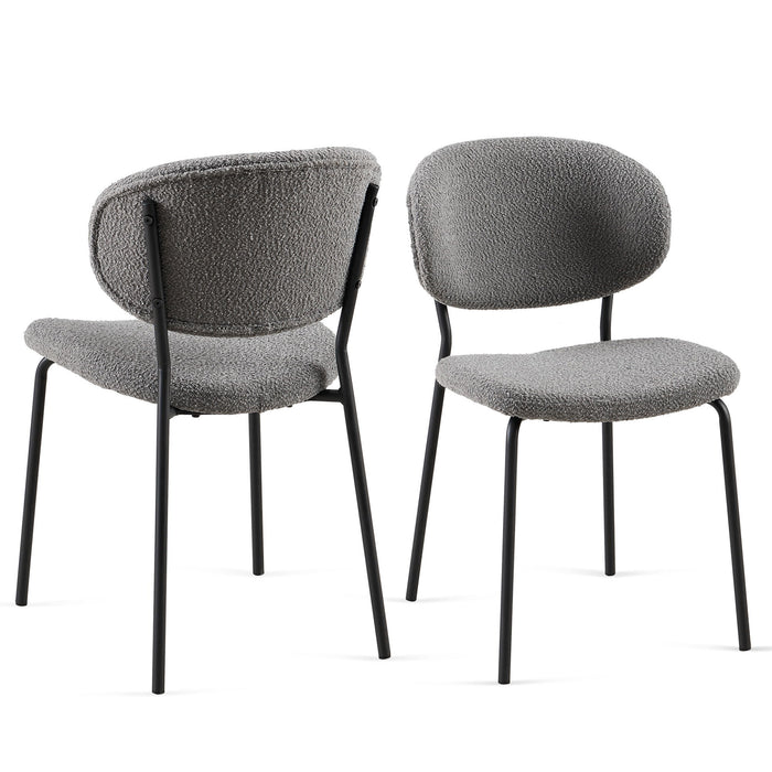 Boucle Dining Chairs, Dining Chairs With Metal Legs For Dining Room, Kitchen, Living Room