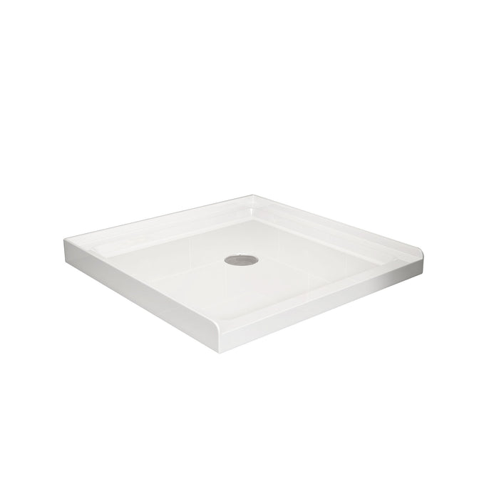 Shower Base, Centered Drain And Single Threshold - White