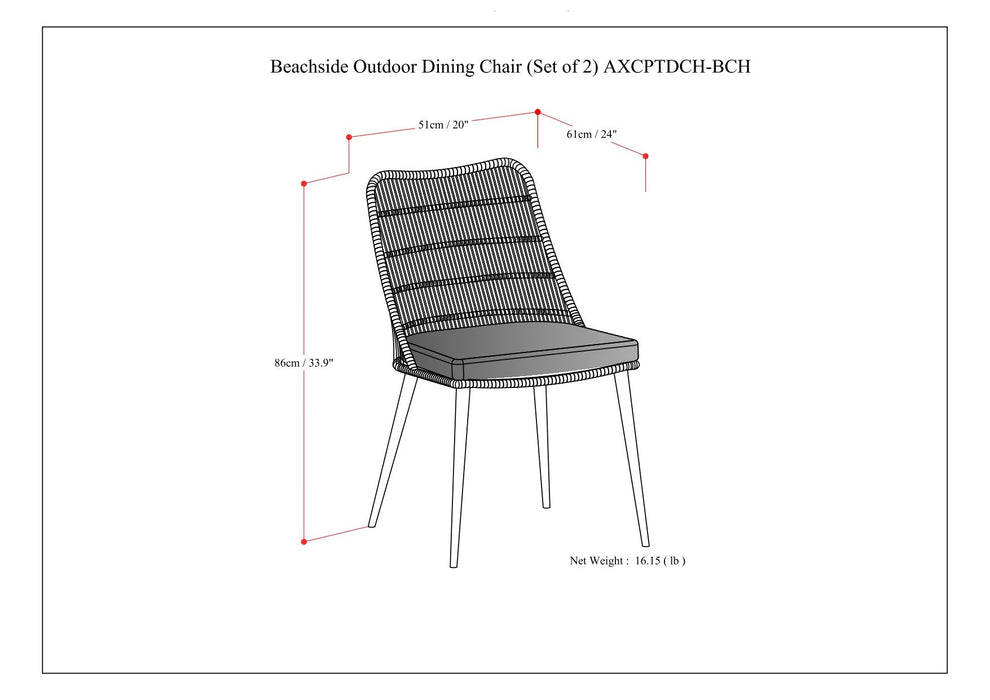 Beachside - Outdoor Dining Chair (Set of 2) - Grey