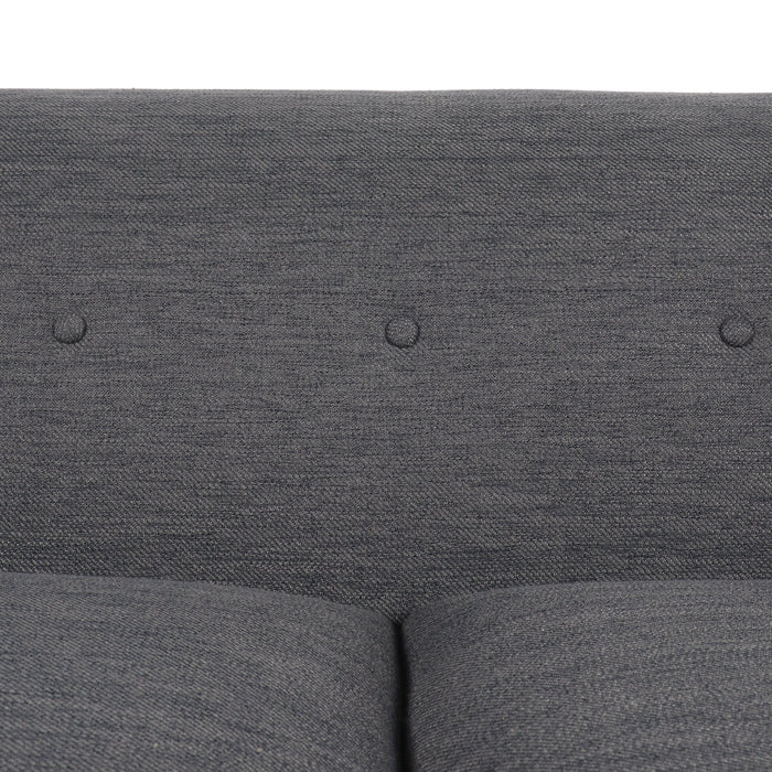 Comfy 3 Seat Sofa With Wooden Legs, For Living Room And Study - Charcoal