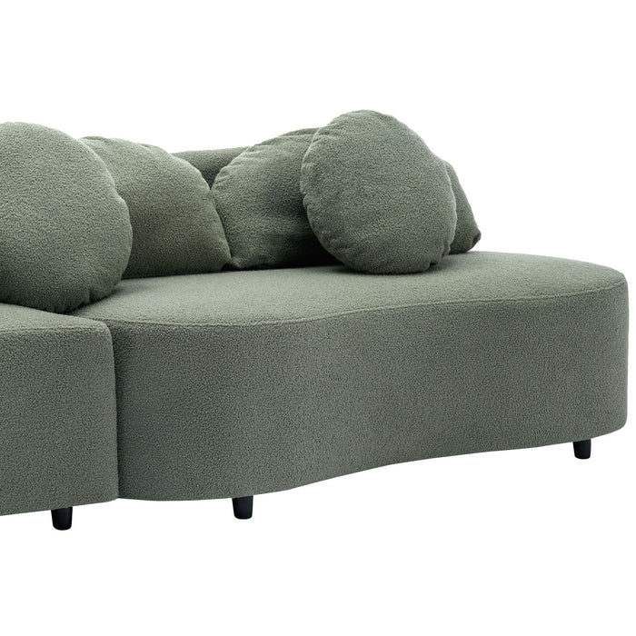 Modern Living Room Sofa Lamb Velvet Upholstered Couch Furniture For Home Or Office