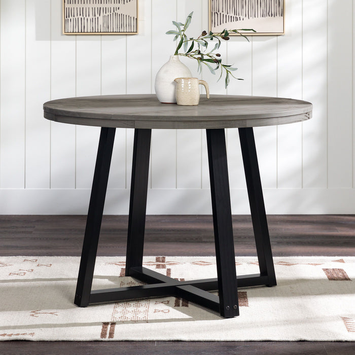 Rustic Distressed Solid Wood Round Dining Table