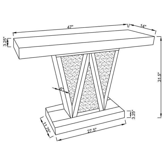 Crocus - Rectangular Console Table - Silver