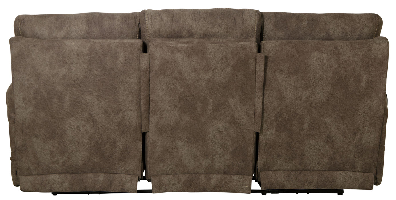 Tranquility - Power Headrest Power Lay Flat Reclining Sofa With DDT / CR3 Heat / Massage / Lumbar - Pewter