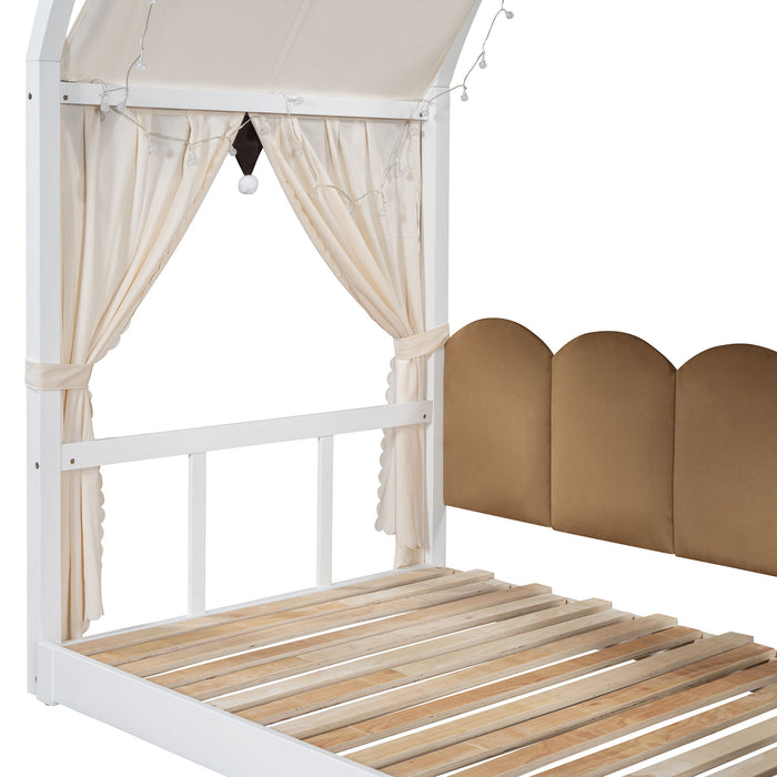 Extended Bed With Arched Roof And Trundle