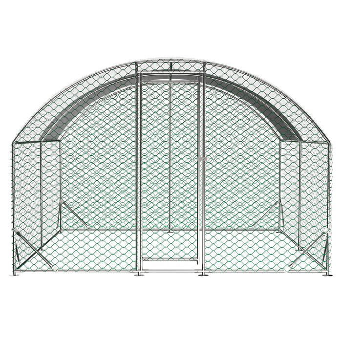 Large Chicken Coop Metal Chicken Run With Waterproof And Anti-Uv Cover, Dome Shaped Walk-In Fence Cage Hen House For Outdoor And Yard Farm Use, 1" Tube Diameter