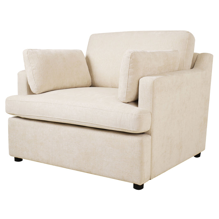 Oversized Accent Chair Comfortable Armrest Cushions, Versatile Neutral Style, Elegant Design, Durable Frame