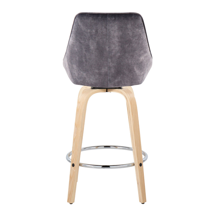 Diana - Contemporary Fixed Height Counter Stool With Round Footrest (Set of 2)