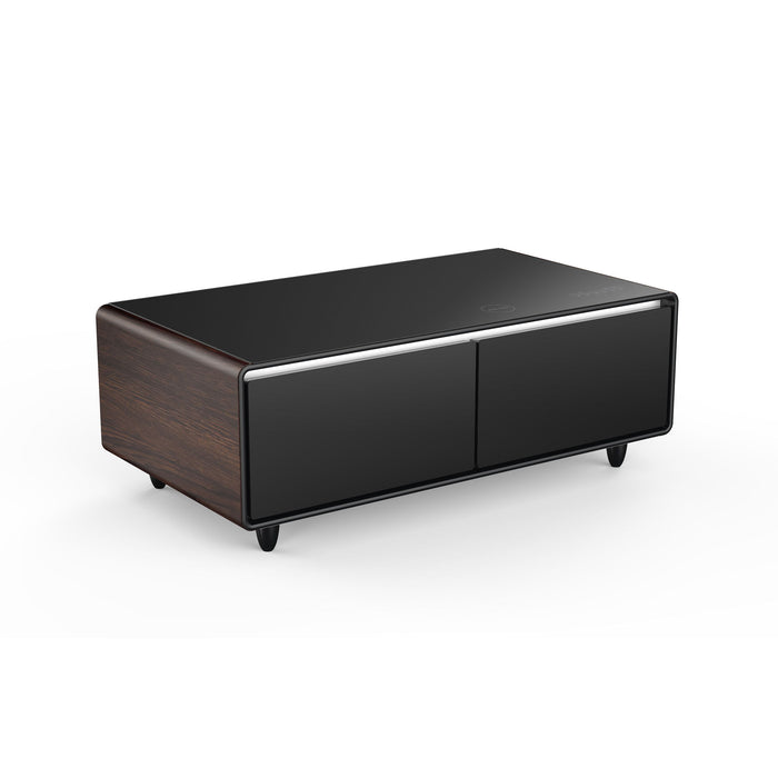 Modern Smart Coffee Table With Built-In Fridge, Bluetooth Speaker, Wireless Charging Module, Touch Control Panel, Power Socket, USB Interface, Outlet Protection, Atmosphere Light