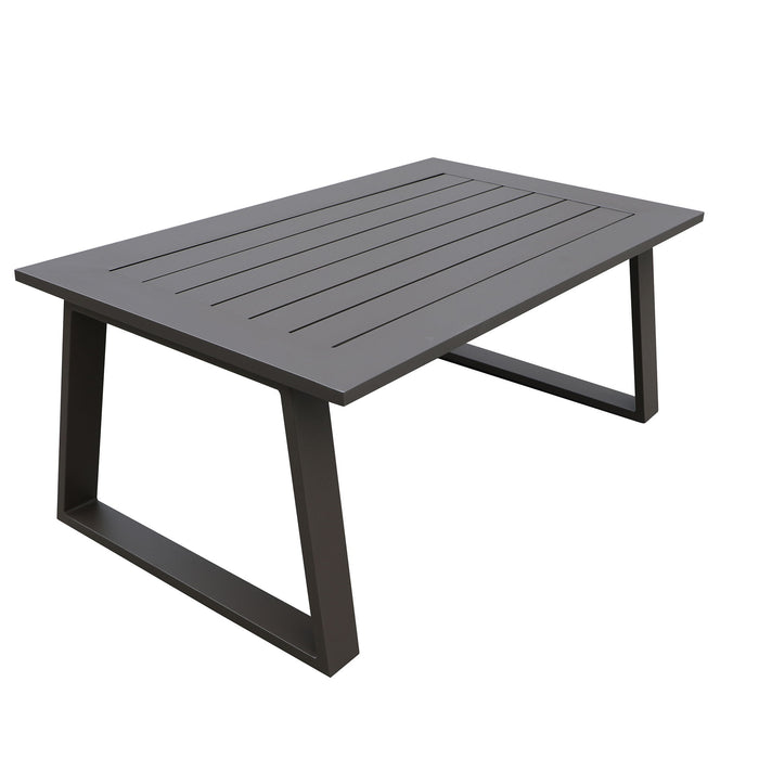 Colorado - Outdoor Patio Furniture - Brown Cast Aluminum Modern Rectangular Coffee Table - Brown