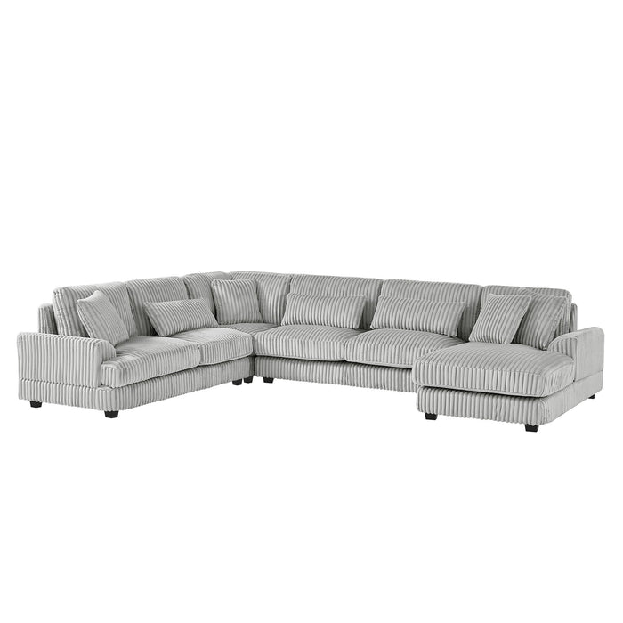 Oversized Sectional Sofa U - Shaped Sofa Couch Modern Sofa Upholstered In Soft Corduroy With A Chaise Lounge For Living Room