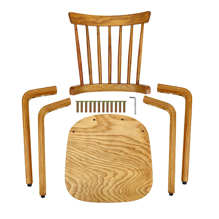 Solid Wood Slat Back Windsor Chair (Set of 2) - Natural