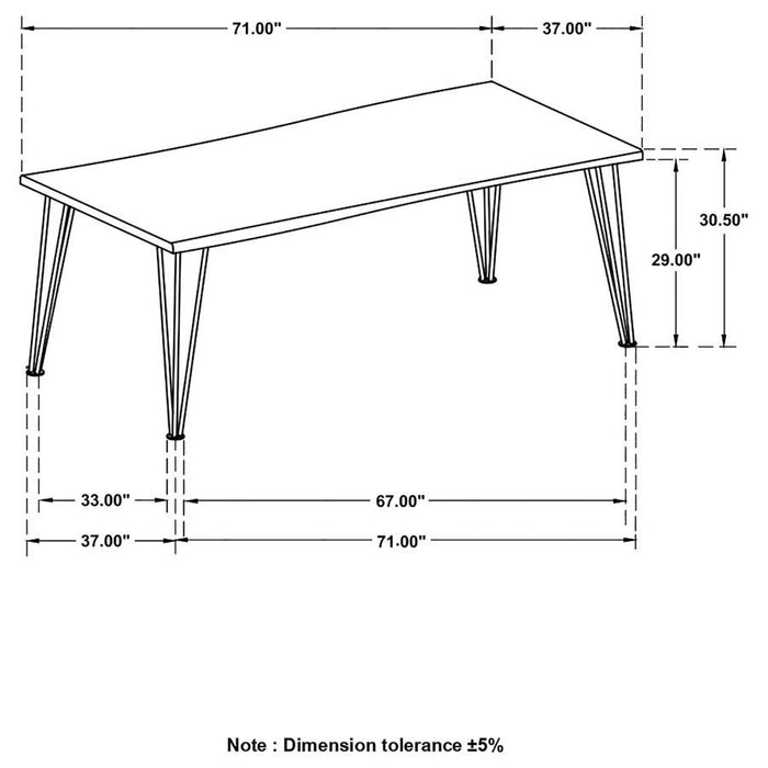 Sherman - Rectangular Dining Table - Natural Acacia And Matte Black