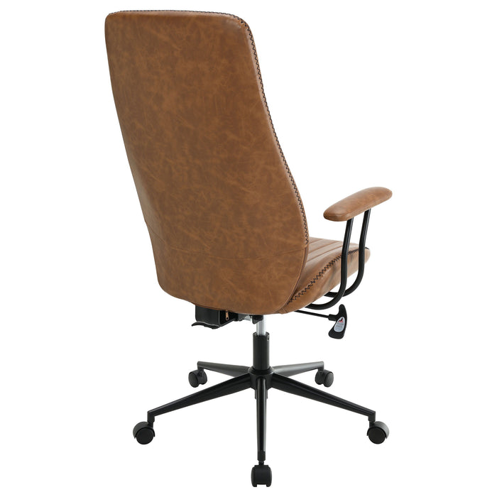 Ranger - Upholstered Adjustable Home Office Desk Chair- Brown