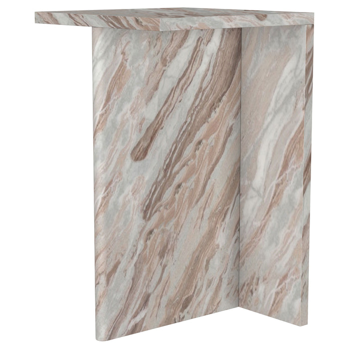 Bowdoin - Genuine Marble Accent Side Table - Gray