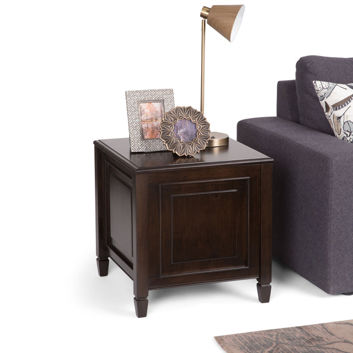 Connaught - End Table with Tray - Dark Chestnut Brown