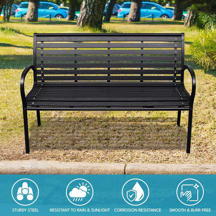 Patio Bench Steel - Black