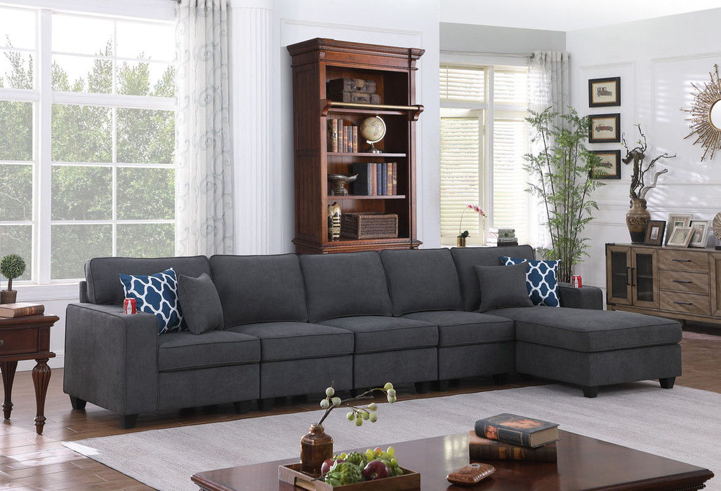 Cooper - Woven Fabric 5 Piece Sectional Sofa