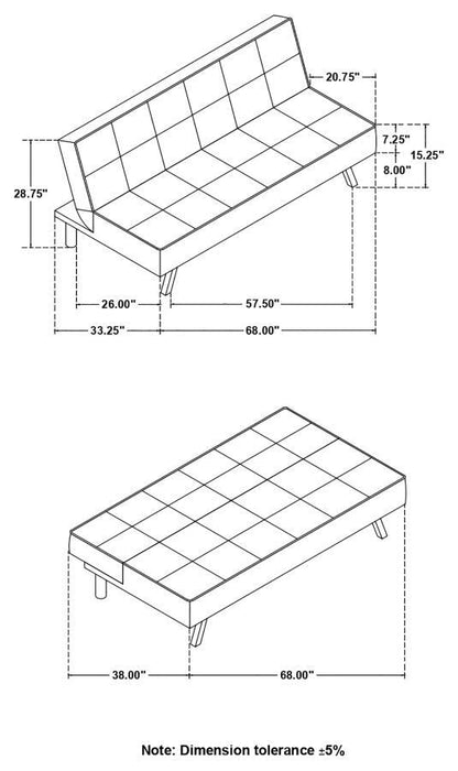 Joel - Upholstered Tufted Convertible Sofa Bed