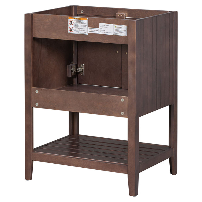 Bathroom Vanity Base Only, Soild Wood Frame, Bathroom Storage Cabinet With Doors And Open Shelf