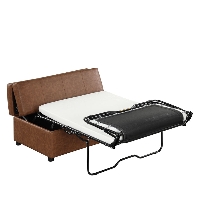 Twin Size Folding Ottoman Sleeper Bed With Mattress Convertible Guest Bed