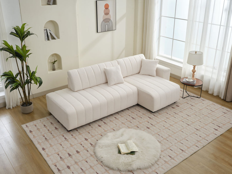 Jessica - Lamb Wool Sectional Sofa With Chaise