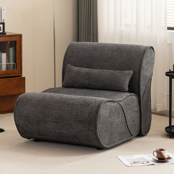 Soft Pellet Velvet Recliner, Comfortable Lounge Chair With Waist Pack Padding, Modern Design, Ideal For Living Room