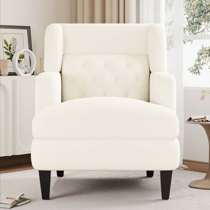 Upholstered Accent Chair Tufted Armchair For Living Room And Bedroom