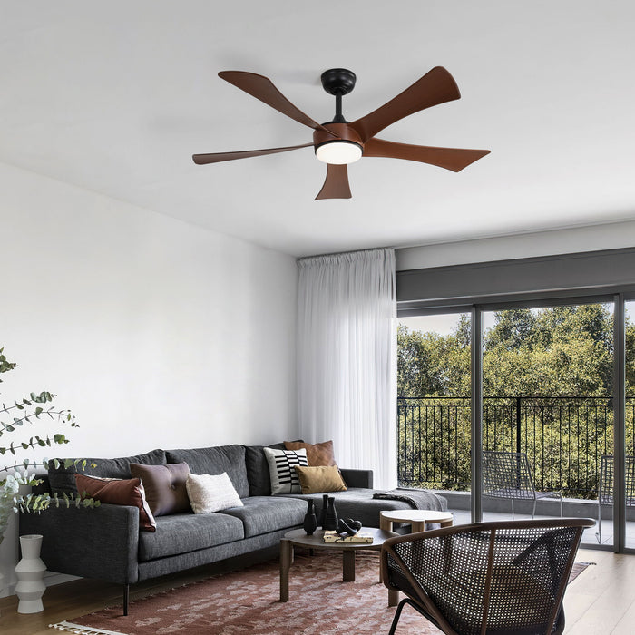 Modern Ceiling Fan With 22W LED Light And Remote Control 5 ABS Blades For Living Room