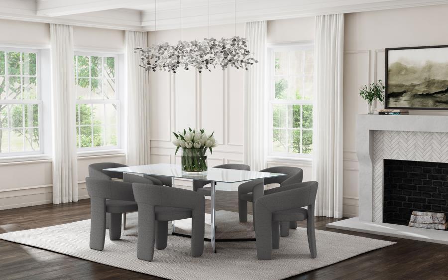 Emery - Rectangular Mirrored Dining Table - Silver