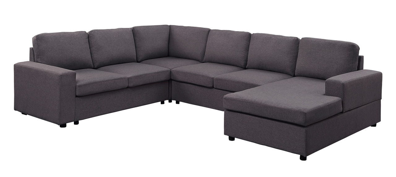 Warren - Linen 6 Seat Reversible Modular Sectional Sofa Chaise