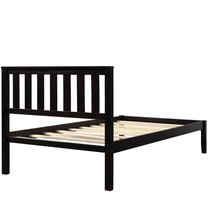 Platform Bed With Headboard / Wood Slat Support