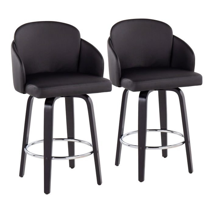 Dahlia - Contemporary Counter Stool Round Footrest (Set of 2)