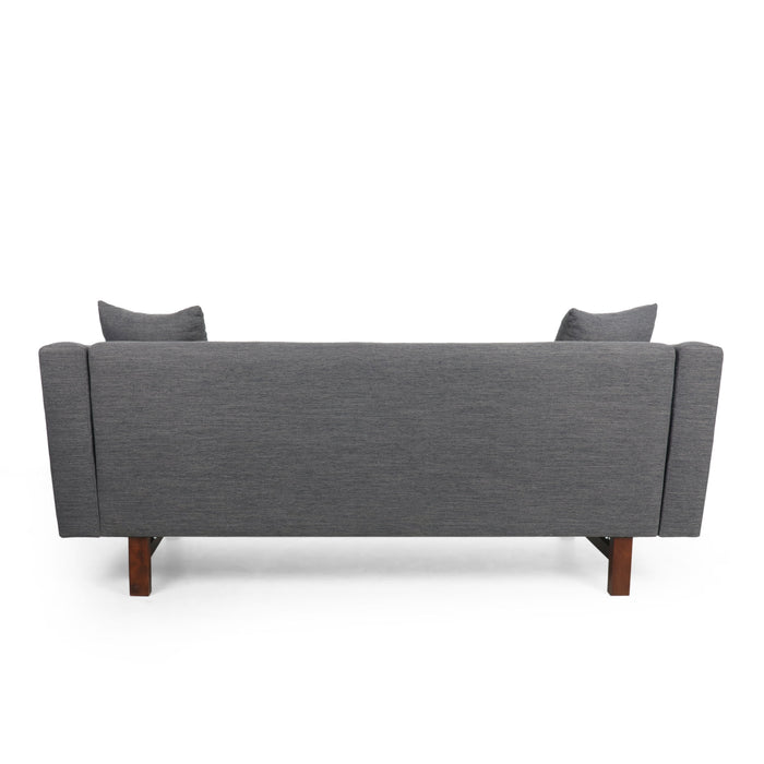 Comfy 3 Seat Sofa With Wooden Legs, For Living Room And Study - Charcoal