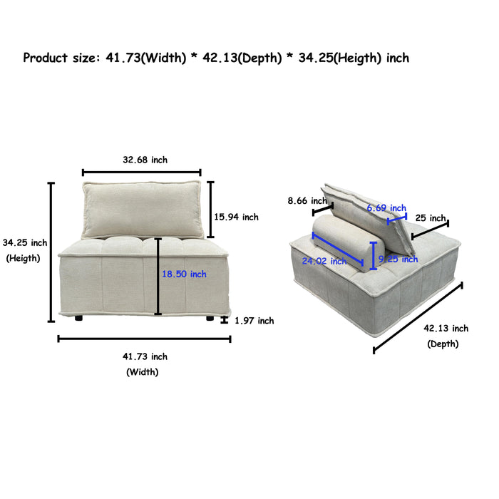 Luxury L-Shaped Modular Sofa With Hidden Legs, Adjustable Cushions, And Spring Seats - Perfect For Modern Living Room