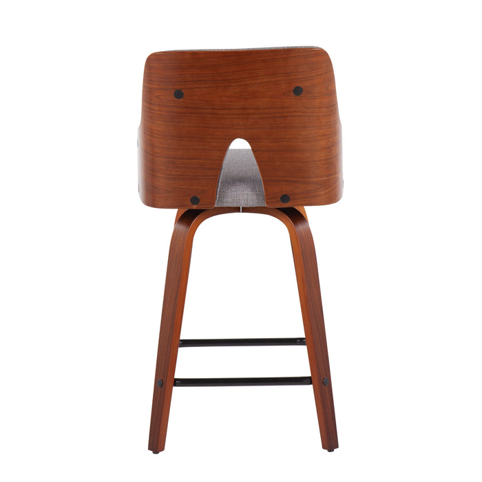 Stella - Mid Century Modern Fixed Height Counter Stool With Swivel (Set of 2)