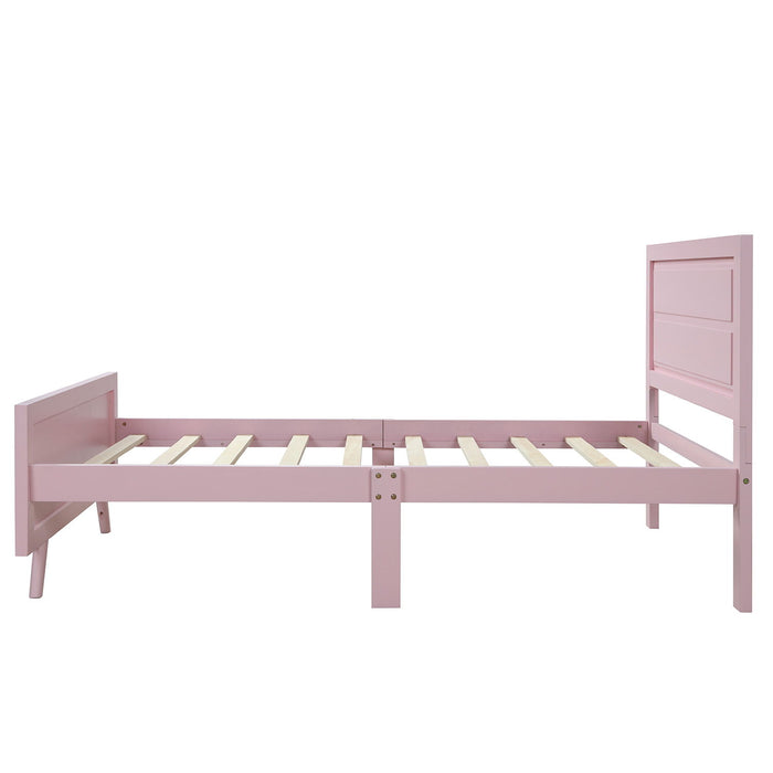 Twin Platform Bed Frame Mattress Foundation With Headboard And Wood Slat Support