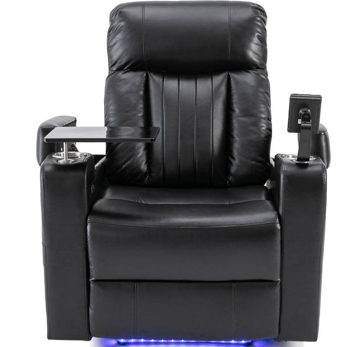 Premium Power Recliner With Storage Arms, Cupholders, Swivel Tray Table And Cell Phone Stand